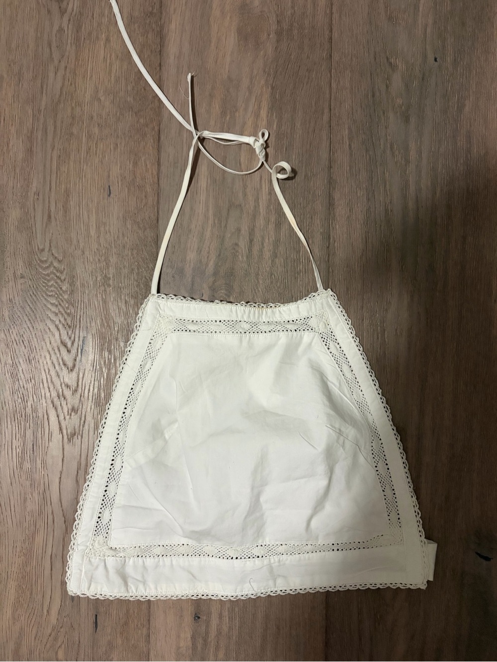 Wilfred White Lace-Trim Halter Bandeau
